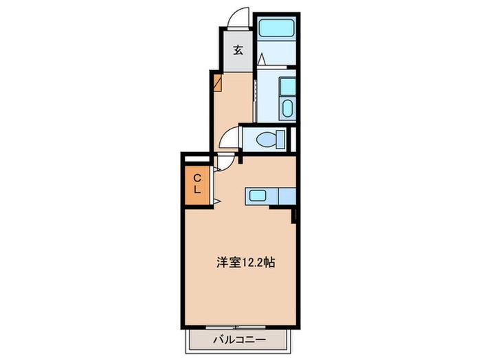プリムローズIII(ワンルーム/1階)の間取り写真