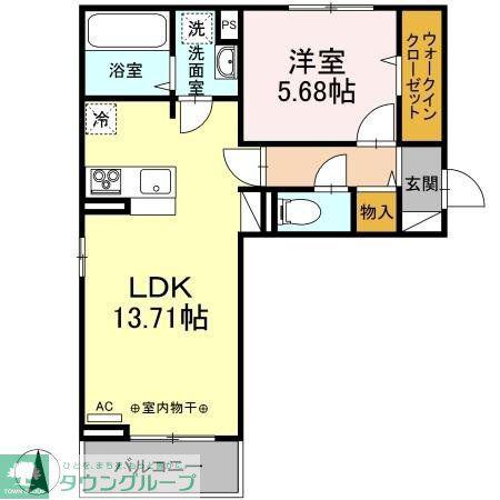 グランメールC(1LDK/3階)の間取り写真