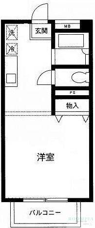 コトー三田(1DK/3階)の間取り写真