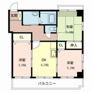 シルクステージ(3DK/5階)の間取り写真