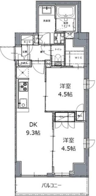 レジディア白金高輪2(2DK/5階)の間取り写真