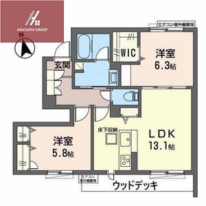 シャーメゾン陽(2LDK/1階)の間取り写真