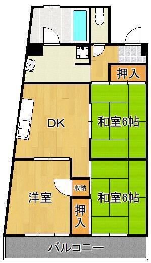原口ビル(3DK/3階)の間取り写真