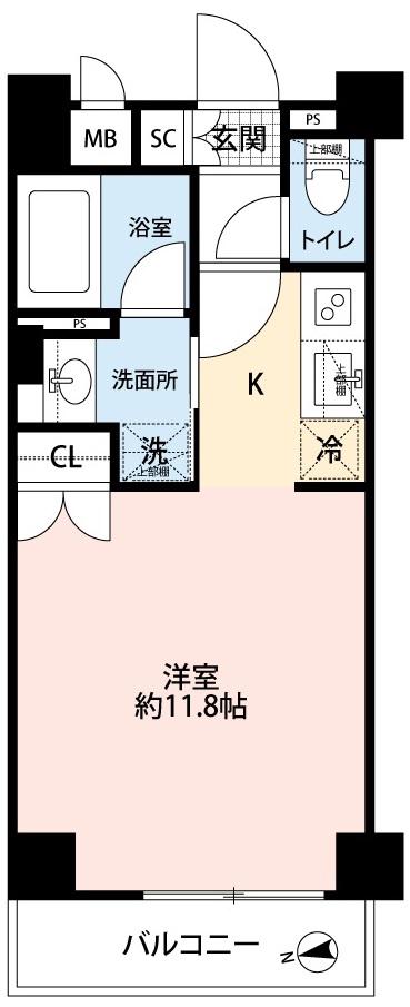レジデンシャルスター三軒茶屋(ワンルーム/3階)の間取り写真