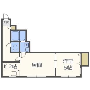 グランメゾンノース(1LDK/2階)の間取り写真