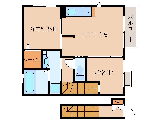 メゾンさくらII(2LDK/2階)の間取り写真