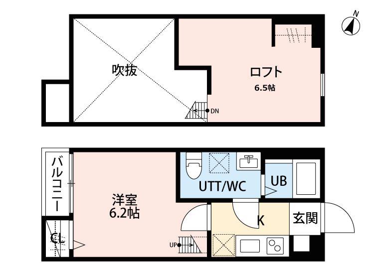 AQUA(1K/2階)の間取り写真
