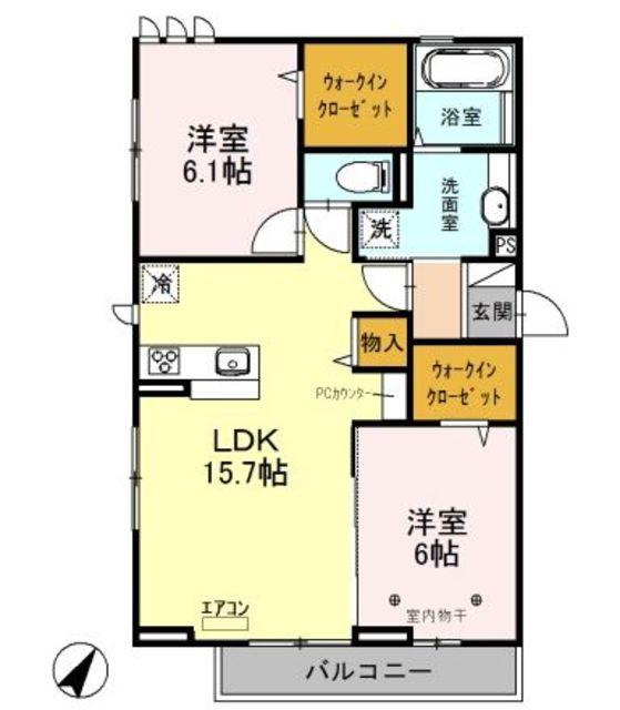 コエドラーパ(2LDK/3階)の間取り写真