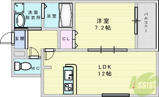 SMILE GARDEN(1LDK/1階)の間取り写真