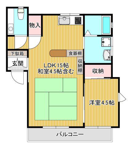 コーポブルーメ(1LDK/1階)の間取り写真