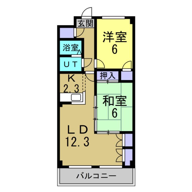 COMFORT東山(2LDK/4階)の間取り写真