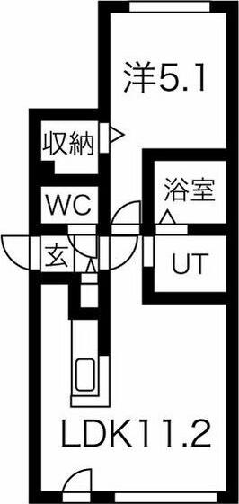 SELECCAO美園(1LDK/2階)の間取り写真
