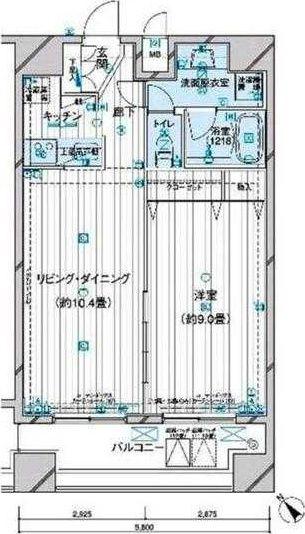 メインステージ王子(1LDK/12階)の間取り写真