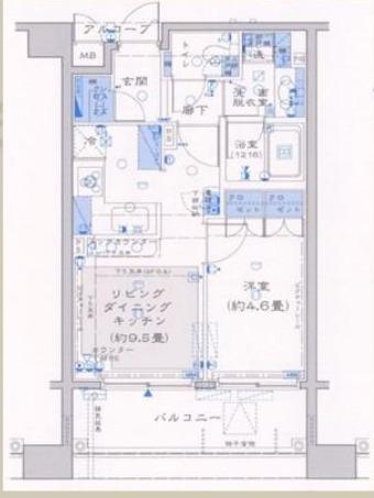 ファミール日本橋浜町グランスイート(1LDK/2階)の間取り写真