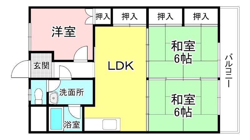 ライフレジデンス21(3LDK/4階)の間取り写真