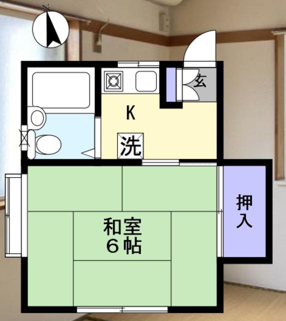 キョウエイハイツ(1K/2階)の間取り写真