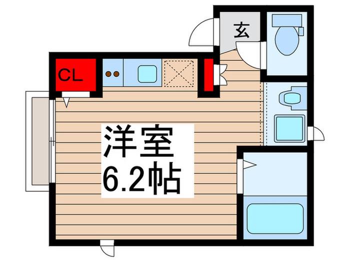 ベイシティ三郷中央(ワンルーム/2階)の間取り写真