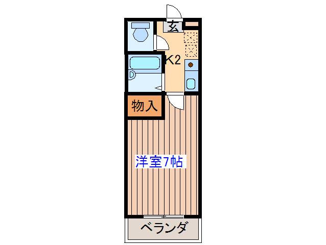 パルフェ相澤(1K/2階)の間取り写真