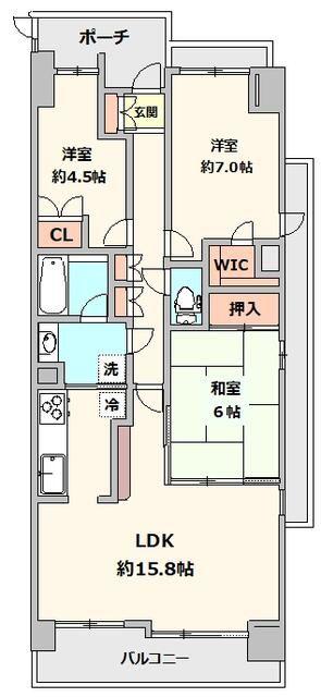 ベルク目黒(3LDK/2階)の間取り写真