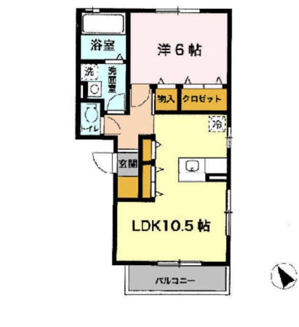プリマベーラ(1LDK/2階)の間取り写真