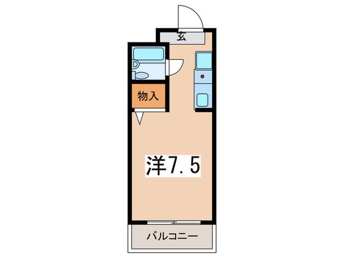 インペリアルさちが丘(ワンルーム/2階)の間取り写真