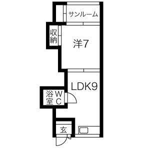 滝沢マンション(1LDK/1階)の間取り写真
