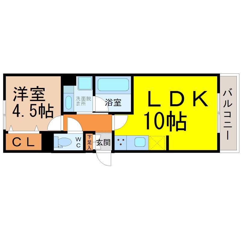 ヒールコートII(1LDK/3階)の間取り写真