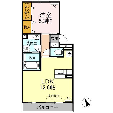 アプリコット(1LDK/3階)の間取り写真