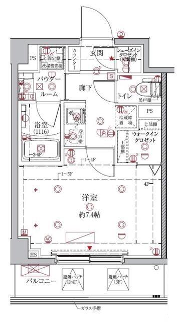クレイシア東十条(1K/2階)の間取り写真