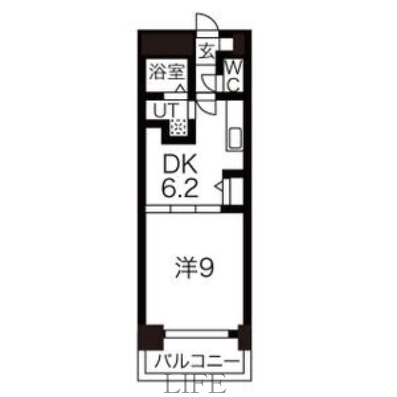FLAT-A(1DK/3階)の間取り写真