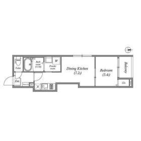 SHIN RESIDENCE 京都(1DK/3階)の間取り写真