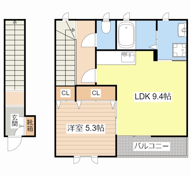 シャーメゾン ルミエール(1LDK/2階)の間取り写真