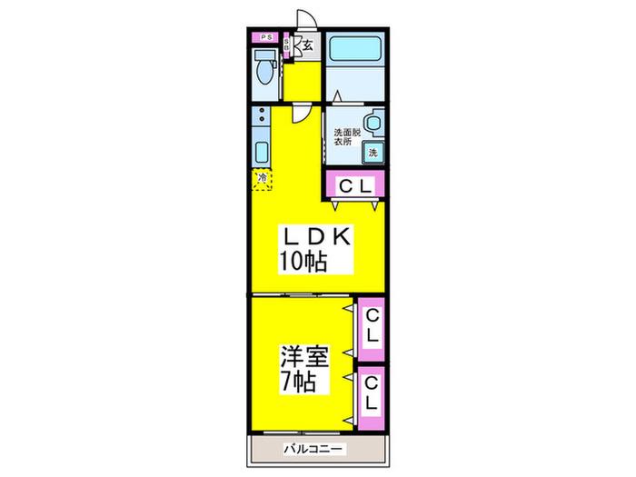 エクストリア(1LDK/1階)の間取り写真