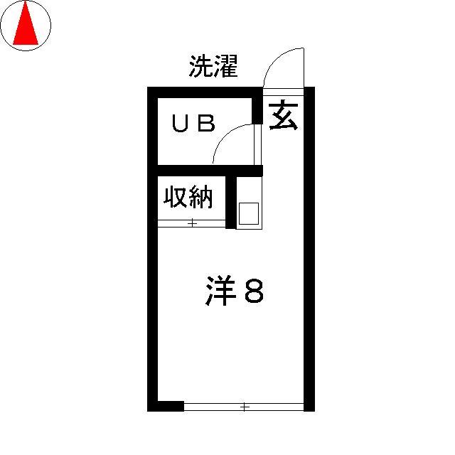 栗原ハイツ(ワンルーム/2階)の間取り写真