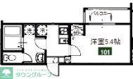 MELDIA堀之内3丁目(1K/1階)の間取り写真