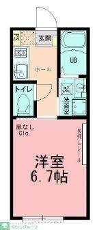 クレスタ鴨居(1K/1階)の間取り写真