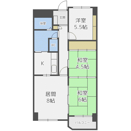 サンシャイン85(3LDK/8階)の間取り写真
