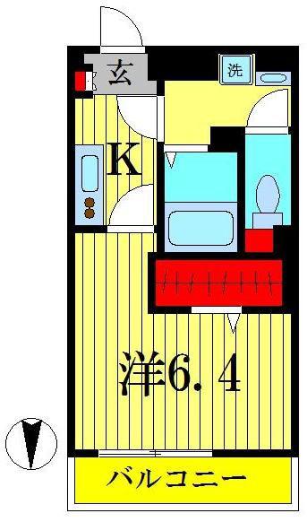 PREMIERE 金町(1K/5階)の間取り写真
