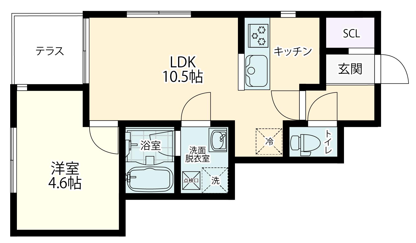 HALELEA(1LDK/1階)の間取り写真