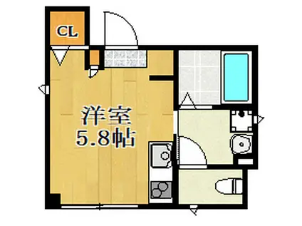 サンライズ横浜(ワンルーム/3階)の間取り写真