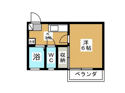 西幕張ビル(1K/2階)の間取り写真