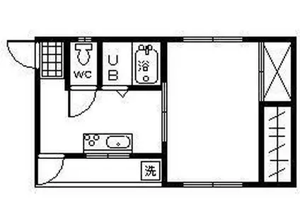 桜小路ビル(1DK/3階)の間取り写真