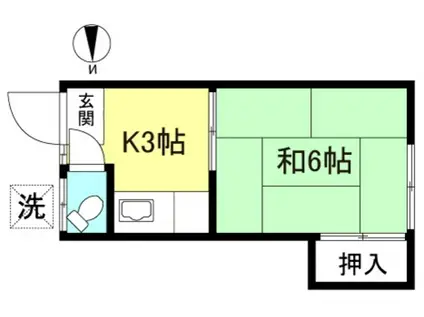 岩崎荘(1K/2階)の間取り写真
