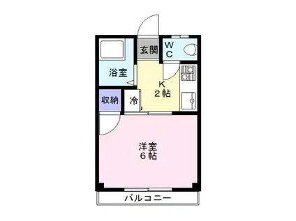 アリス1(1K/2階)の間取り写真