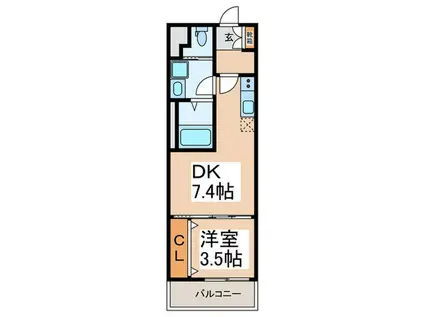 フウキレジデンス平野(1DK/3階)の間取り写真
