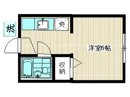 貸コーポ 1R 品川区(ワンルーム/1階)の間取り写真