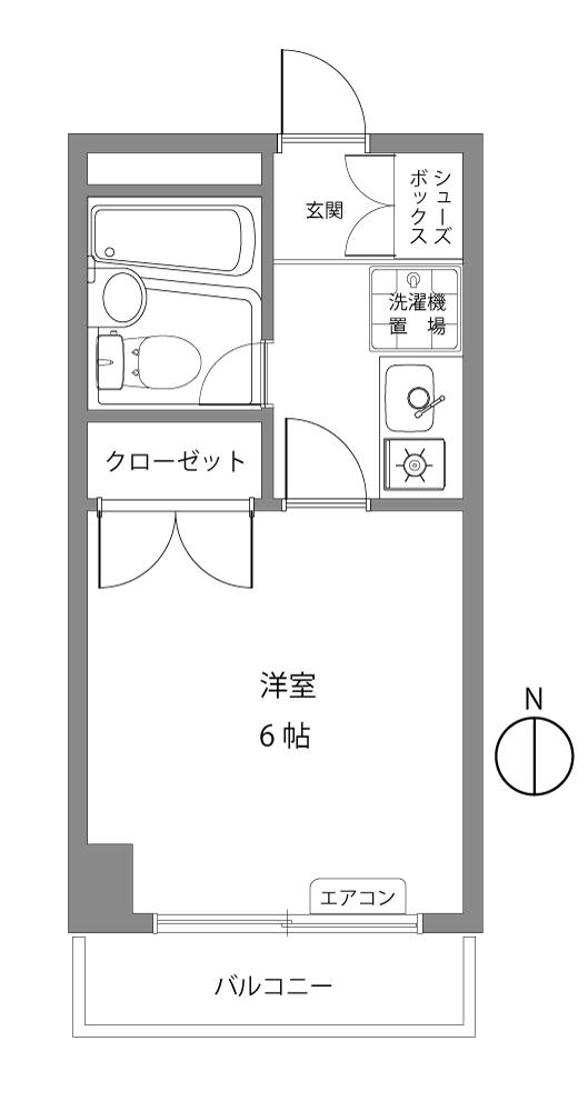 セザール横浜(1K/2階)の間取り写真