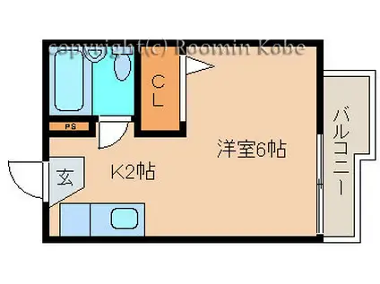 タウニー泉2(ワンルーム/2階)の間取り写真