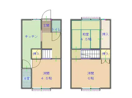 ヒルズ四万十(3K/1階)の間取り写真