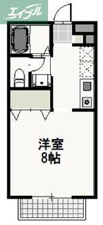 ベール花尻A棟(1K/1階)の間取り写真